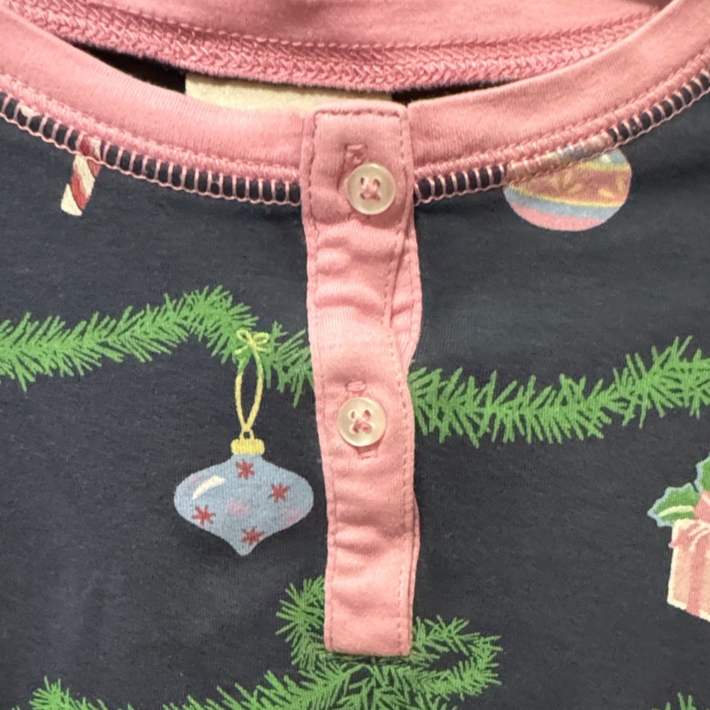 The Beaufort Bonnet Company Navy and Pink Kids Pajama Top - Picture 5 of 9